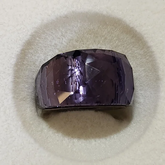 Swarovski Rhodium Plated Crystal Nirvana Purple Velvet Ring Size 7 - Picture 10 of 13